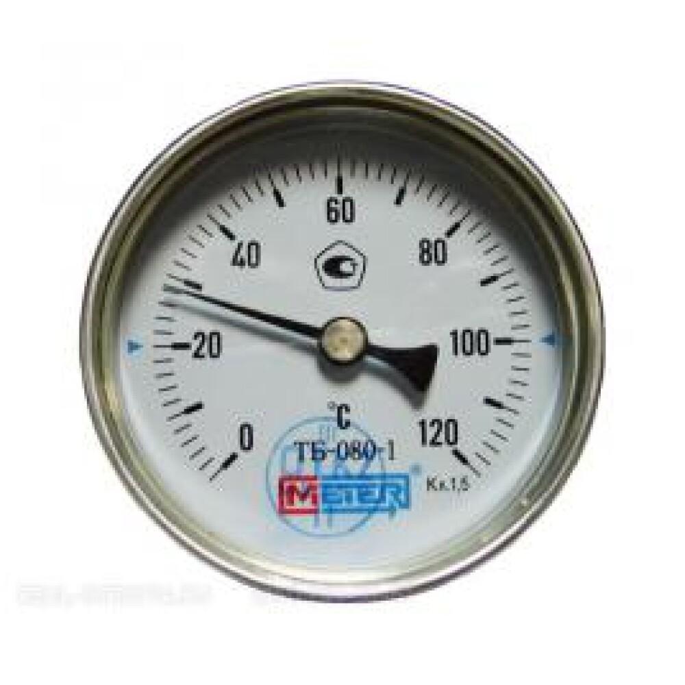 Термометр биметалл ТБ80 120С Дк80 L=100 G1/2" осевой Метер